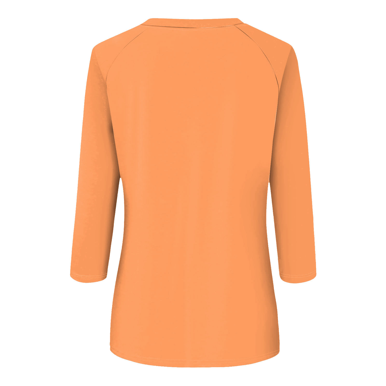 thumbnail image 4 of Camisa raglán informal de manga 3/4 para mujer, cuello redondo, poliéster, color liso, estilo informal y moderno, tallas S-XXL, 4 of 5